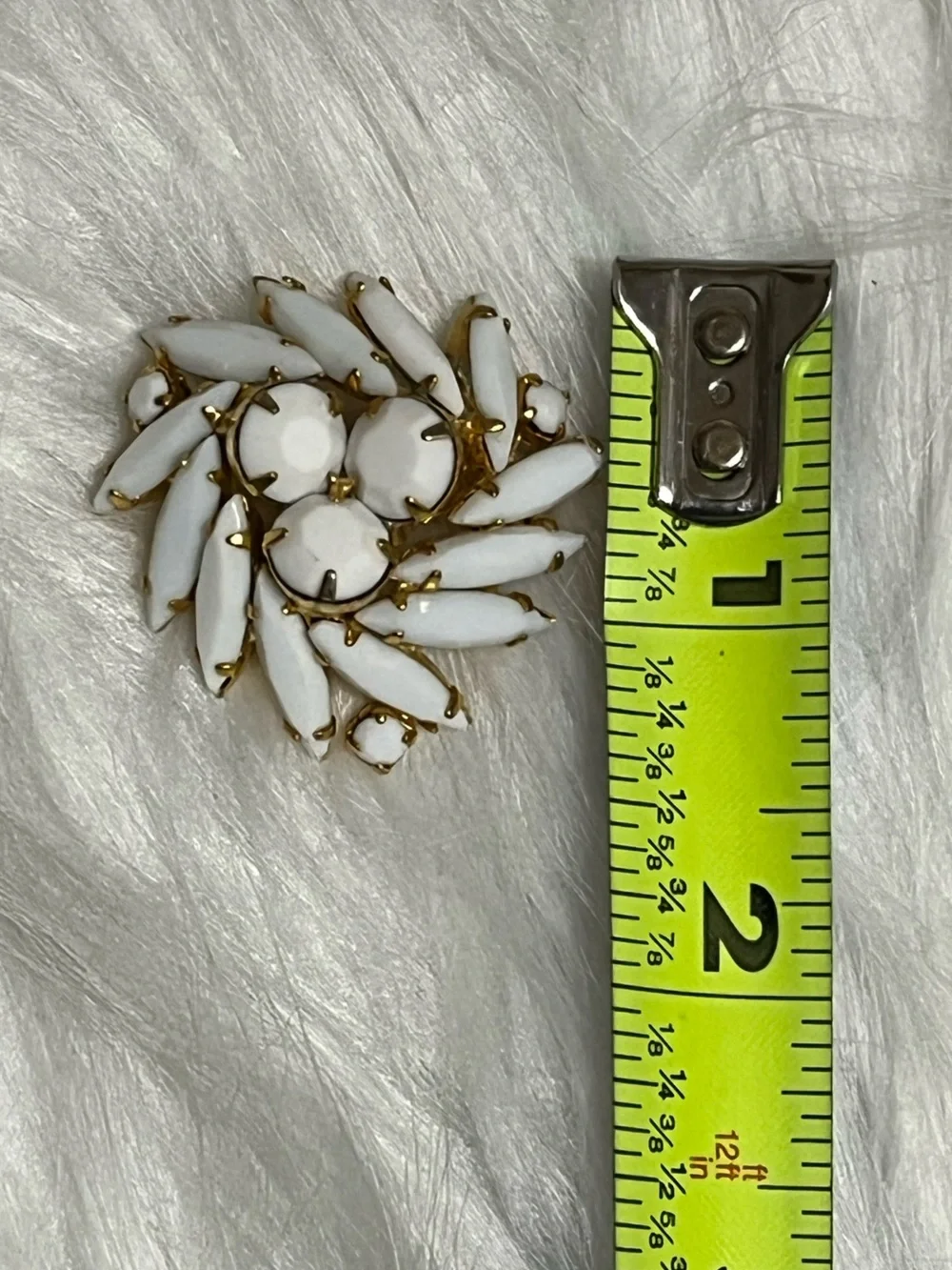 Vintage Milk Glass Brooch